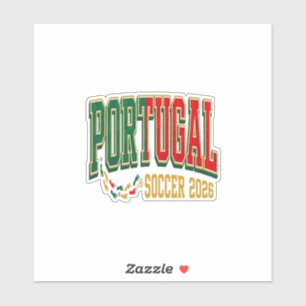 Portugal Fußball 2026 Fußball Fett Land Typographi Aufkleber