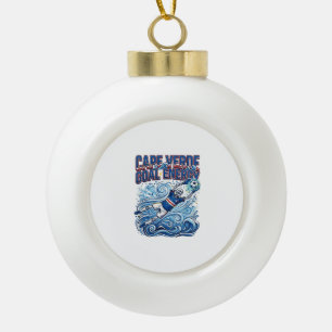 Portugal Fußball 2026 Fußball Fett Land Typographi Keramik Kugel-Ornament