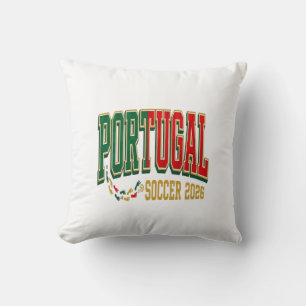 Portugal Fußball 2026 Fußball Fett Land Typographi Kissen