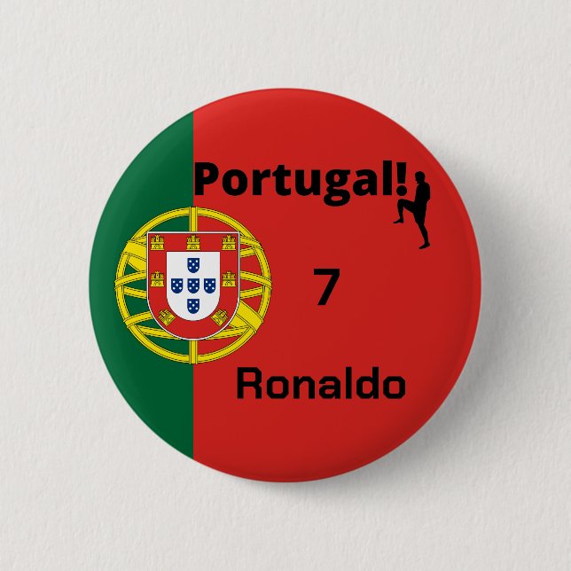 Portugal Fußball, anpassbar Button (Vorderseite)