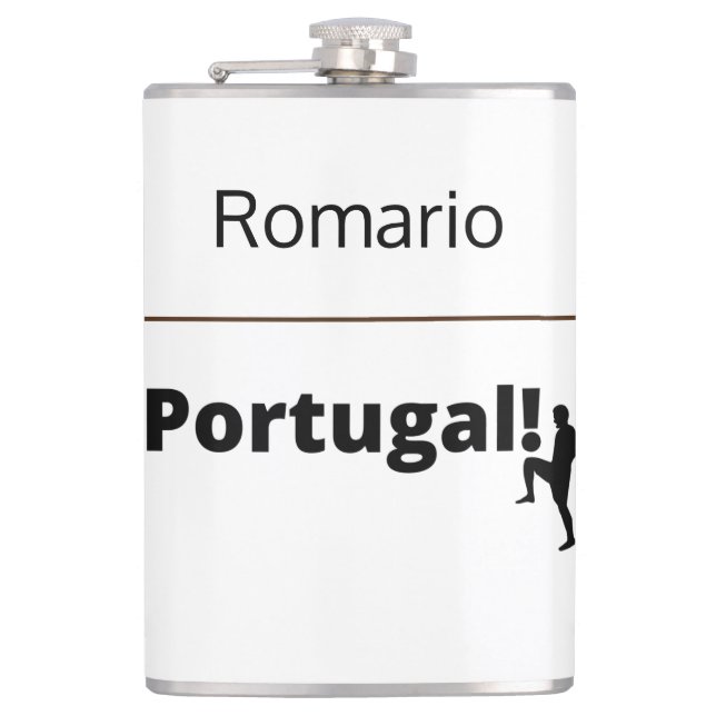 Portugal Fußball, anpassbar Flachmann (Vorderseite)