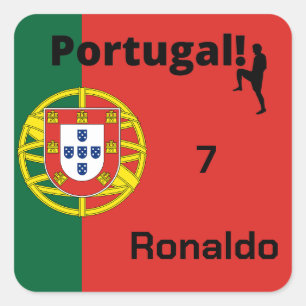 Portugal Fußball, anpassbar Quadratischer Aufkleber