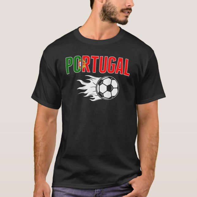 Portugal Fußball Fans Jersey Portugiesische Flagge T-Shirt (Vorderseite)