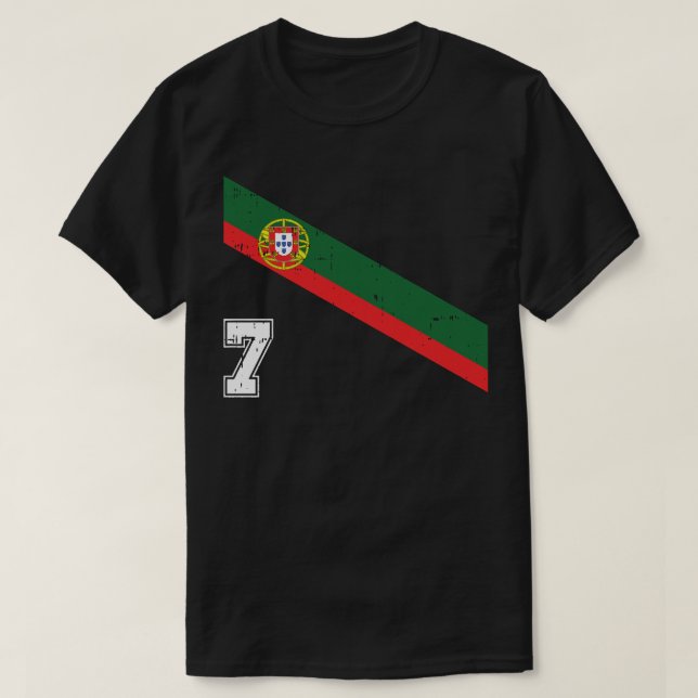 Portugal Fußball Nr. 7 Portugese Fußball Sports T-Shirt (Design vorne)