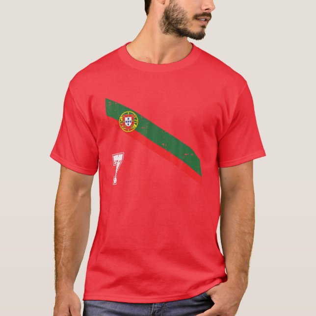 Portugal Fußball Nr. 7 Portugese Fußball Sports T-Shirt (Vorderseite)