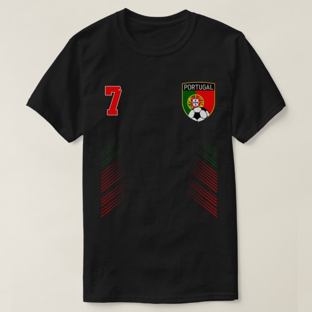 Portugal Fußball Portugese Fußball Retro 7 Jersey T-Shirt (Design vorne)