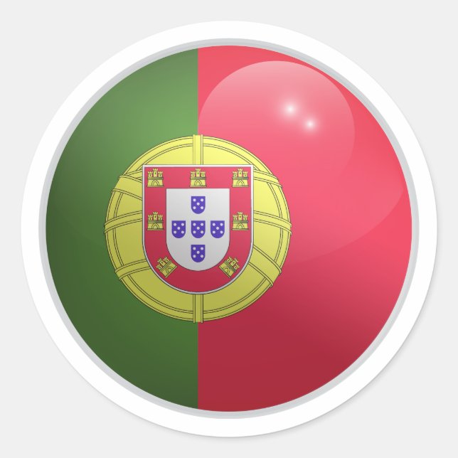 Portugal Glossy Circle Flag Runder Aufkleber (Vorderseite)