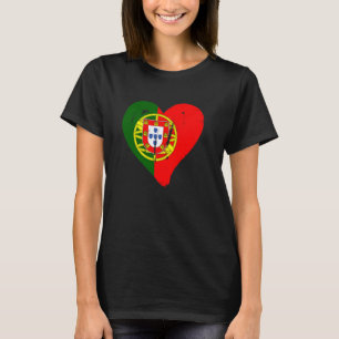 Portugal Herz Portugiesische Flagge Männer Frauen  T-Shirt