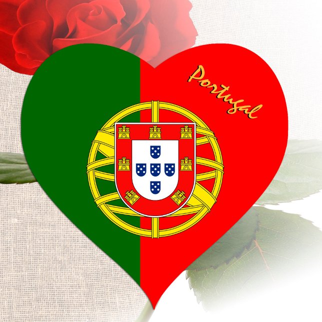 Portugal Herzsticker, Patriotische Portugiesische  Herz-Aufkleber (Von Creator hochgeladen)