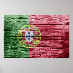 Portugal Holzflagge Poster