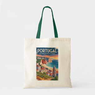 Portugal Iberia Skyline Illustration Reise Kunst Tragetasche
