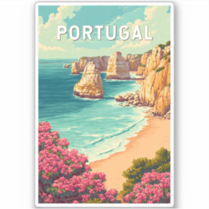Portugal Illustration Reise Kunst Vintage Aufkleber