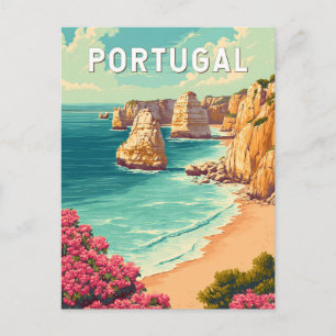 Portugal Illustration Reise Kunst Vintage Postkarte