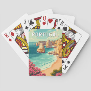 Portugal Illustration Reise Kunst Vintage Spielkarten