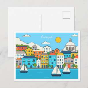 Portugal-Illustration Reise Postkarte