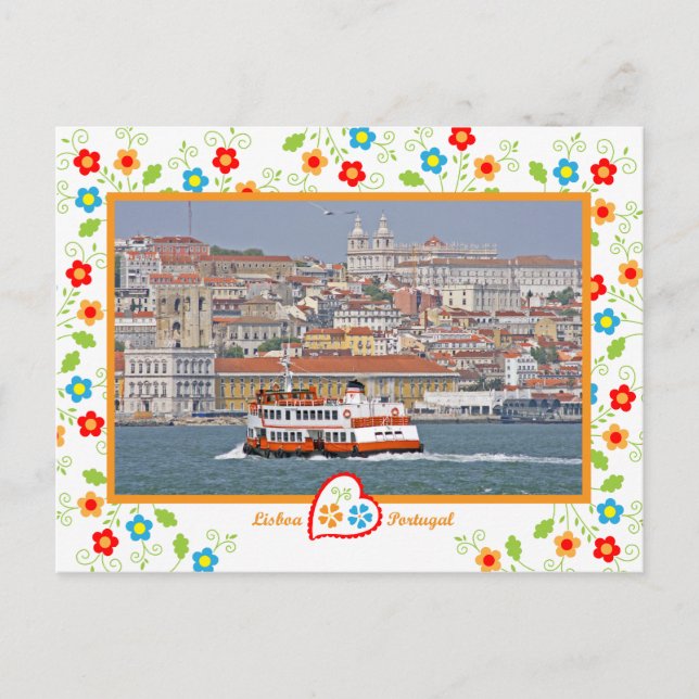 Portugal in Fotos - Lissabon vom Fluss Postkarte (Vorderseite)