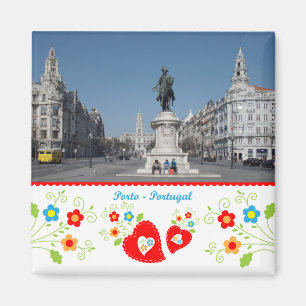Portugal in Fotos - Porto City Liberty Square Magnet