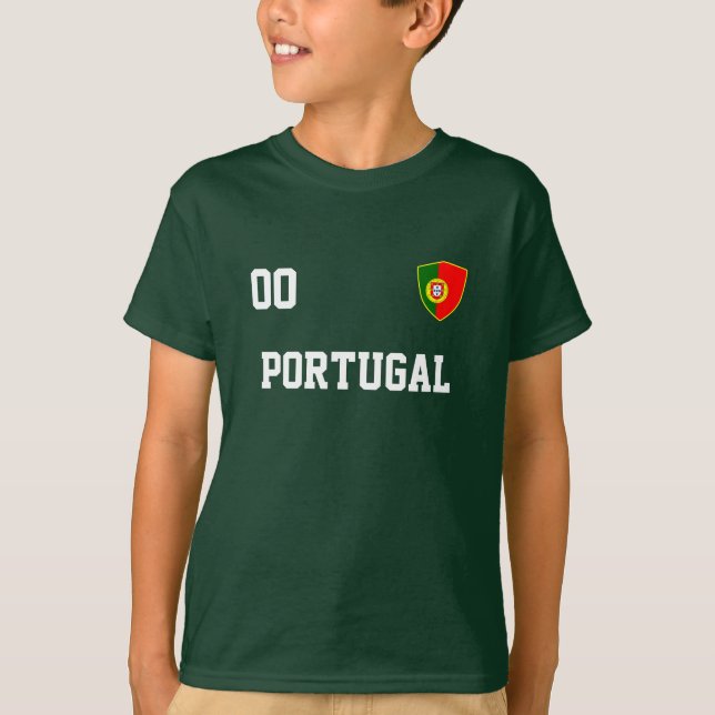 Portugal Individuelle Name & Number Football Kids  T-Shirt (Vorderseite)