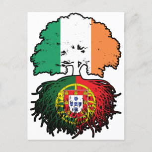 Portugal - Irish Ireland Treots Flag Postkarte