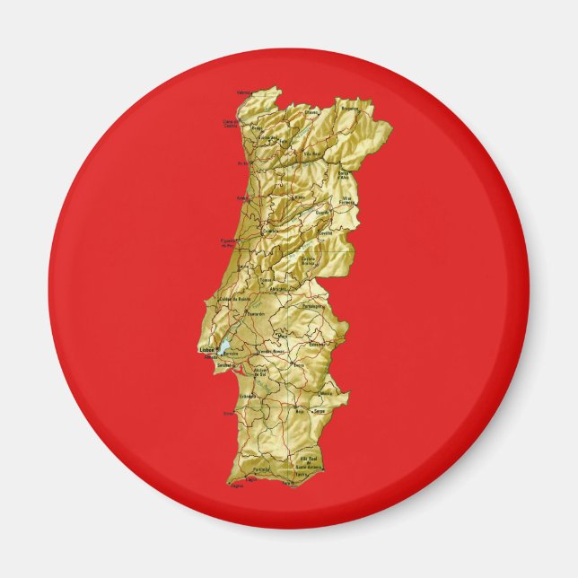 Portugal Karte Magnet (Vorne)
