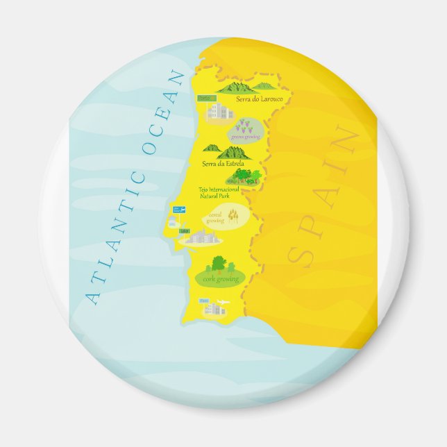 Portugal-Karte Magnet (Vorne)