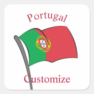 Portugal Landesflagge Thunder_Cove Quadratischer Aufkleber
