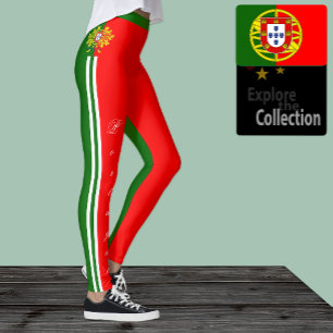 Portugal Leggings, portugiesische Flagge/Sport Leggings