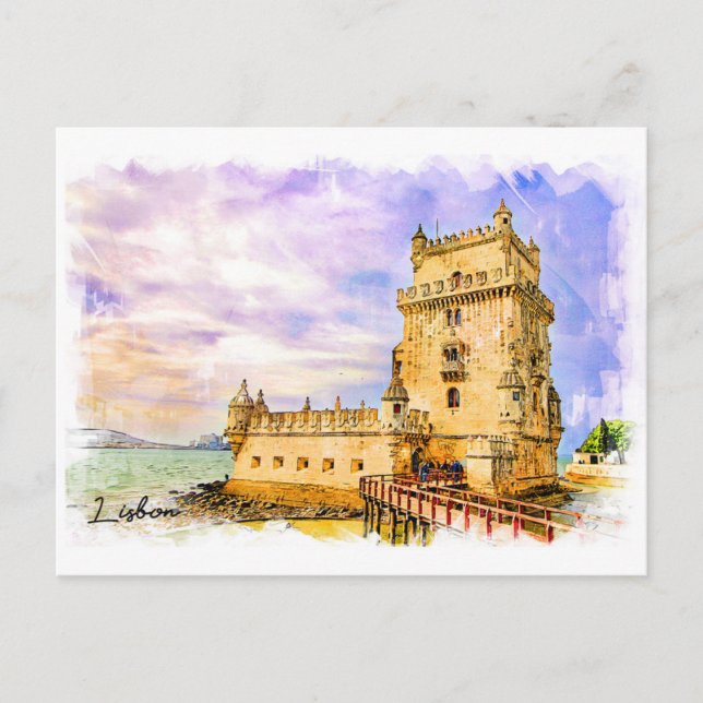 Portugal, Lissabon - Belem Tower Postkarte (Vorderseite)