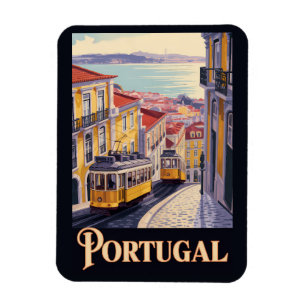 Portugal Lissabon Skyline Illustration Reise Kunst Magnet