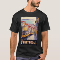 Portugal Lissabon Skyline Illustration Reise Kunst