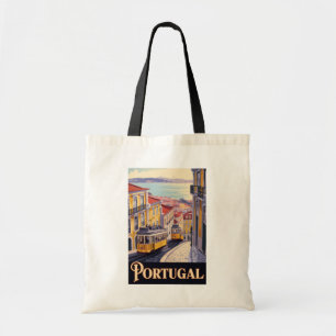 Portugal Lissabon Skyline Illustration Reise Kunst Tragetasche