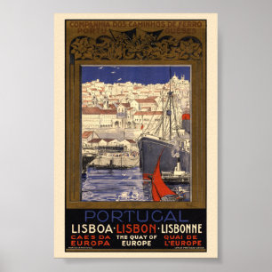 Portugal Lissabon Vintage Poster 1929