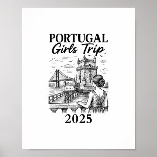 Portugal Mädchen Reise 2025 Stadt Reise Urlaub Poster