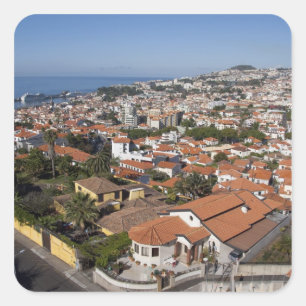 Portugal, Madeira-Insel, Funchal. Seilbahn Quadratischer Aufkleber