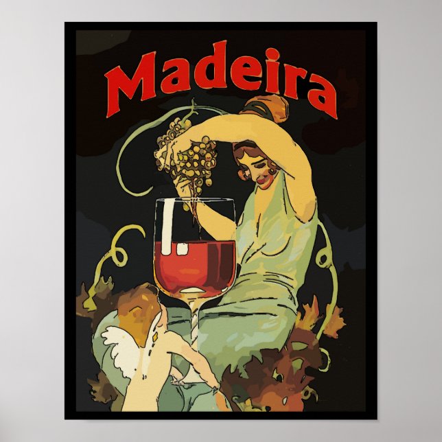 Portugal Madeira Trauben, Wein Poster (Vorne)