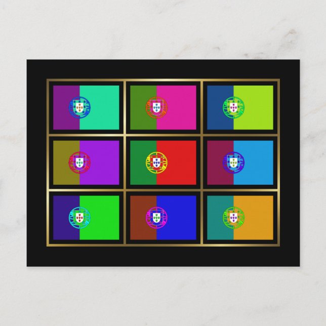 Portugal Mehrfaches Flaggen Postkarte (Vorderseite)