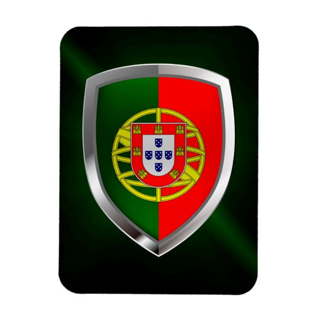 Portugal Metallisches Emblem Magnet (Vertikal)