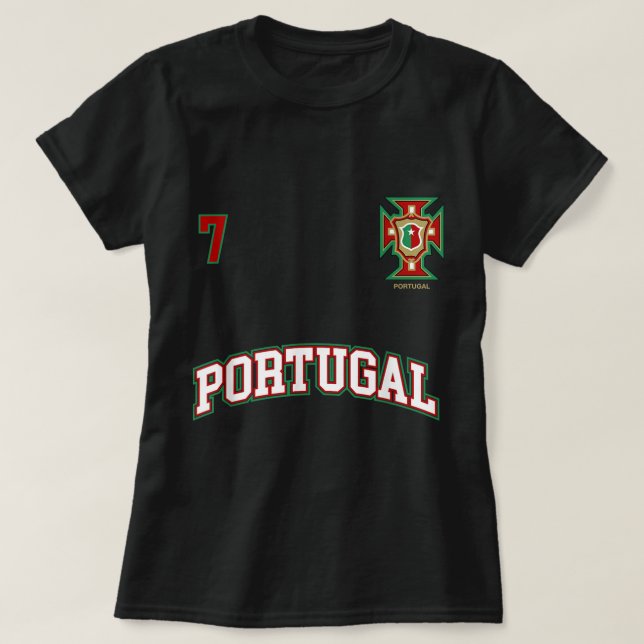 Portugal Nummer 7 Fußball-Team Sport Portugiesisch T-Shirt (Design vorne)