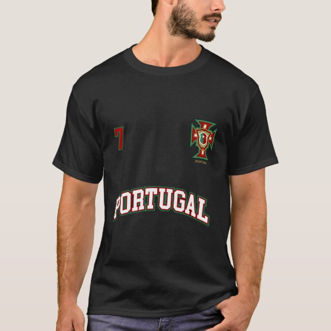 Portugal Nummer 7 Fußball-Team Sport Portugiesisch T-Shirt (Vorderseite)