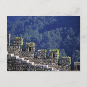 Portugal, Obidos. Treppen bei gezackten Mauern Postkarte