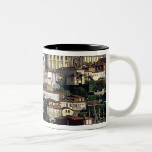 Portugal, Oporto (Porto). Historische Häuser und Zweifarbige Tasse