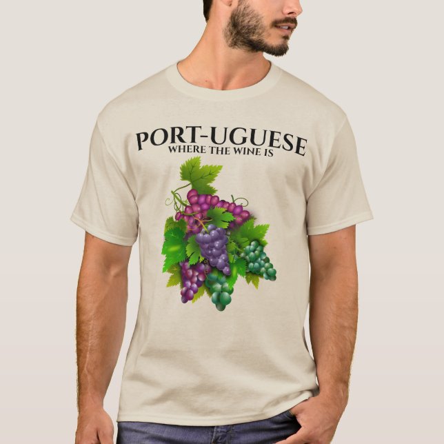 Portugal Port Weinkeller Weinprobe lustig T-Shirt (Vorderseite)