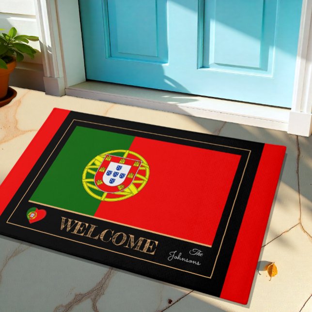 Portugal & Portugal Flaggenhaus/Sport Willkommen Fußmatte (Von Creator hochgeladen)