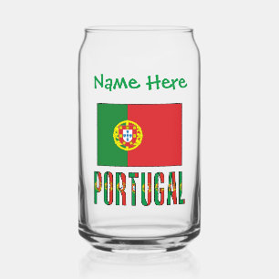 Portugal Portugiesische Flagge Grün Personalisieru Dosenglas