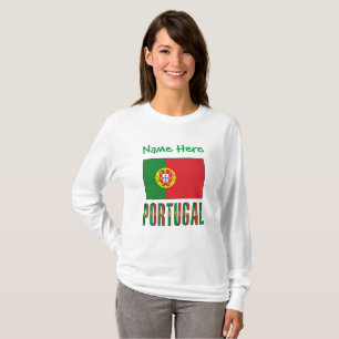 Portugal Portugiesische Flagge Grün Personalisieru T-Shirt