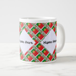 Portugal Portugiesische Flagge Kacheln Personalisi Jumbo-Tasse