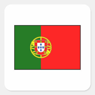 Portugal - portugiesische Flagge Quadratischer Aufkleber