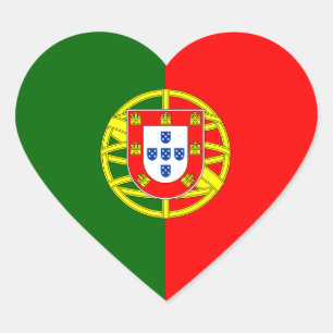 Portugal/Portugiesische Herzenflagge Herz-Aufkleber