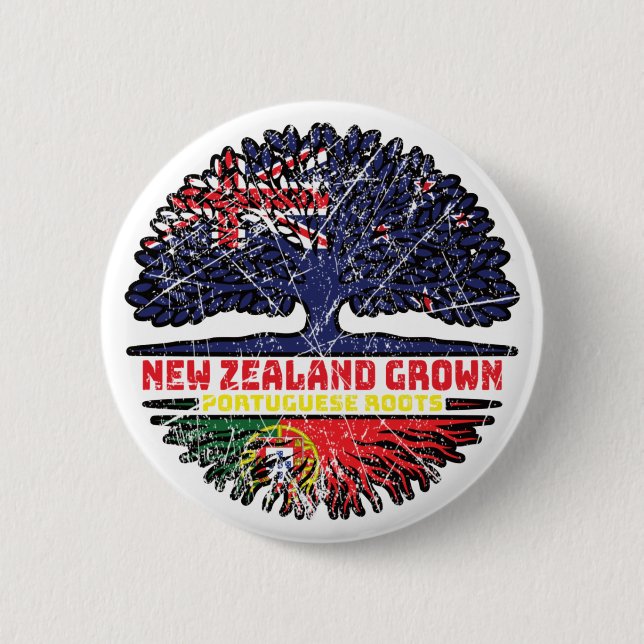 Portugal Portugiesischer Neuseeländischer Tree Button (Vorderseite)