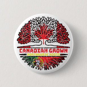 Portugal Portuguese Canadian Canada Tree Roots Button